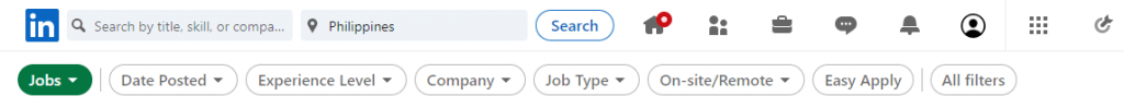 linkedin job sites search philippines career