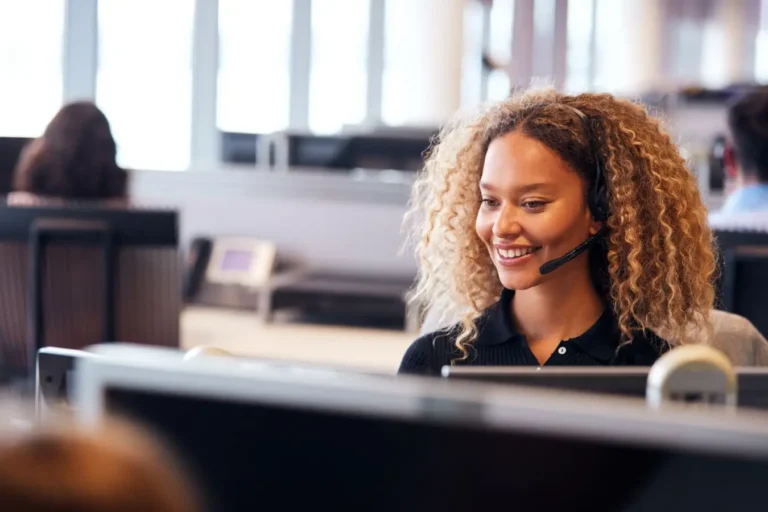 Happy customer service agent