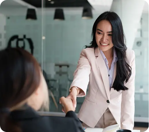 Business people successful negotiation handshake celebration partnership teamwork business-deal